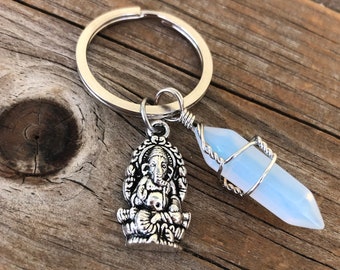 Ganesha Crystal Keychain, Keychain, Gift for her, Gift for him, Gift for mom, Gift for wife, Christmas gift, Stocking Stuffer