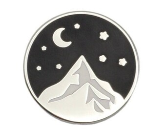 Silver Mountain Enamel Pin, Hard Enamel Pin, Brooch, Silver Pin, Lapel Pin, Limited Edition