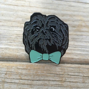 Bow Tie Dog Pin, Soft Enamel Pin, Brooch, Bow tie Pin, Lapel Pin, Shih tzu Pin, Gifts for him image 2