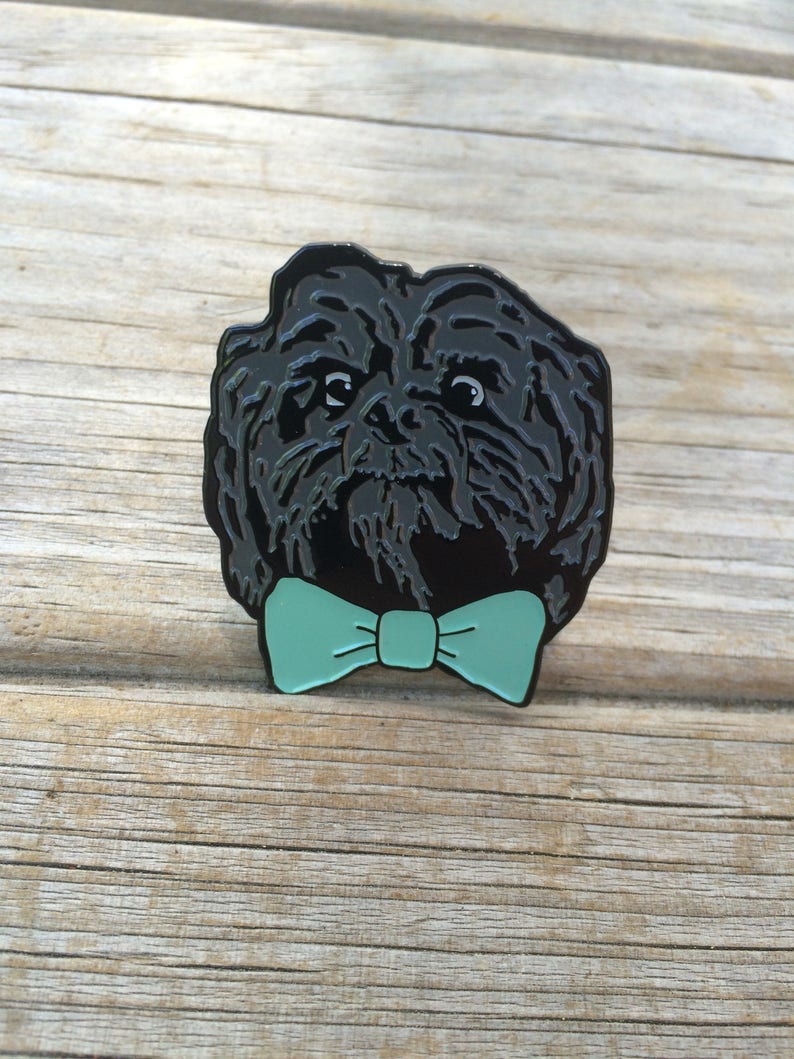 Bow Tie Dog Pin, Soft Enamel Pin, Brooch, Bow tie Pin, Lapel Pin, Shih tzu Pin, Gifts for him image 2