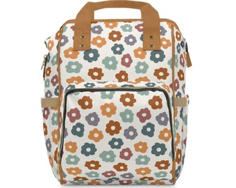 Groovy Flowers Multifunctional Diaper Backpack