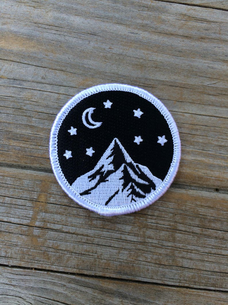 Mountain Patch, Embroidered Patch, Mountains, Nature Patch, Applique Iron On Patch, Adventure, Patches, Gifts for him, Gifts for her image 1