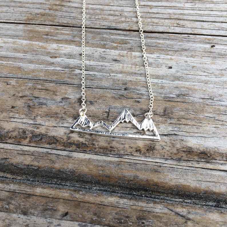 Silver Mountain Necklace, Mountain Charm Necklace, California Necklace, Northwest Necklace, Gift for her image 2