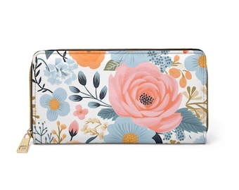 Spring Florals Zipper Wallet, Wildflowers handheld wallet, Easter Wallet, Flower Wallet