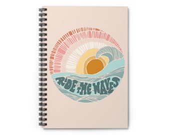 Ride the Waves Spiral Notebook - Ruled Line