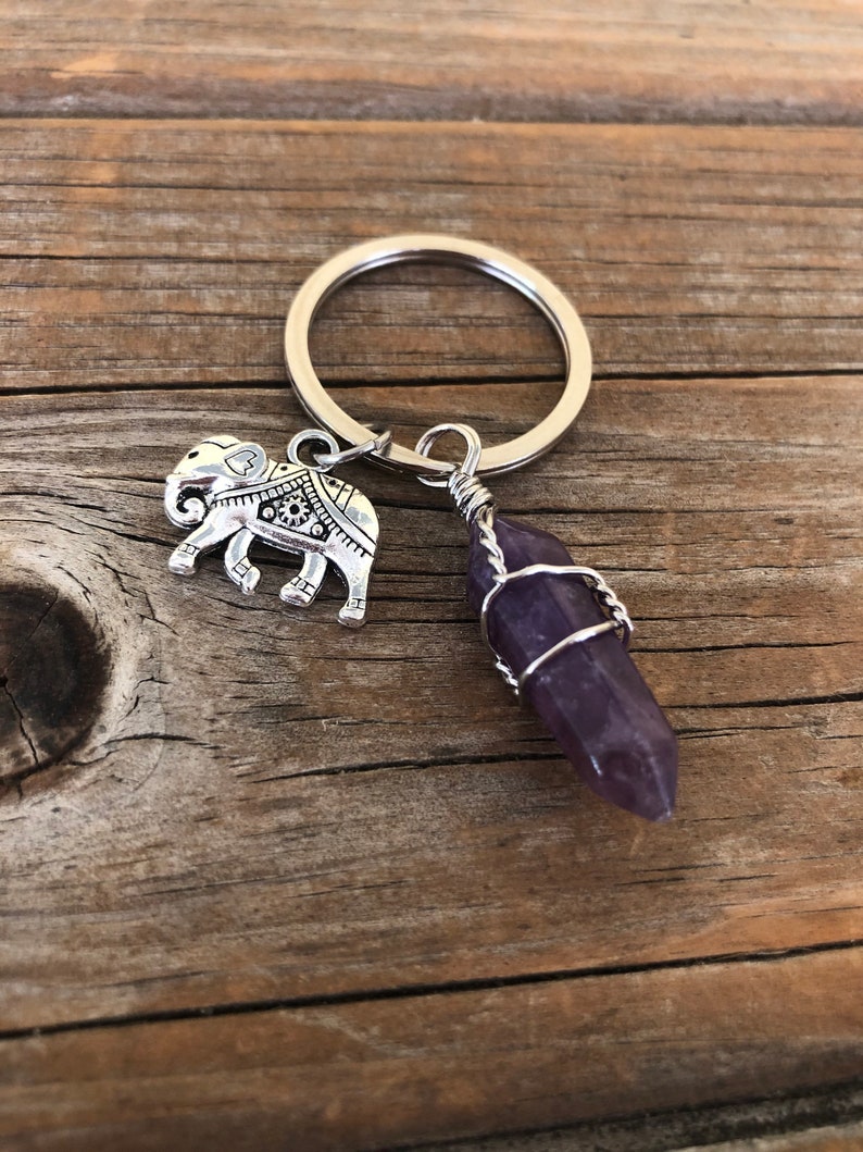 Elephant Crystal Keychain, keychain, elephant keychain, Gift for her, Gift for mom, Gift for wife, Christmas gift image 3