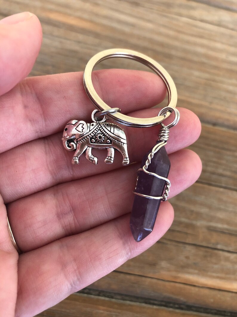 Elephant Crystal Keychain, keychain, elephant keychain, Gift for her, Gift for mom, Gift for wife, Christmas gift image 4