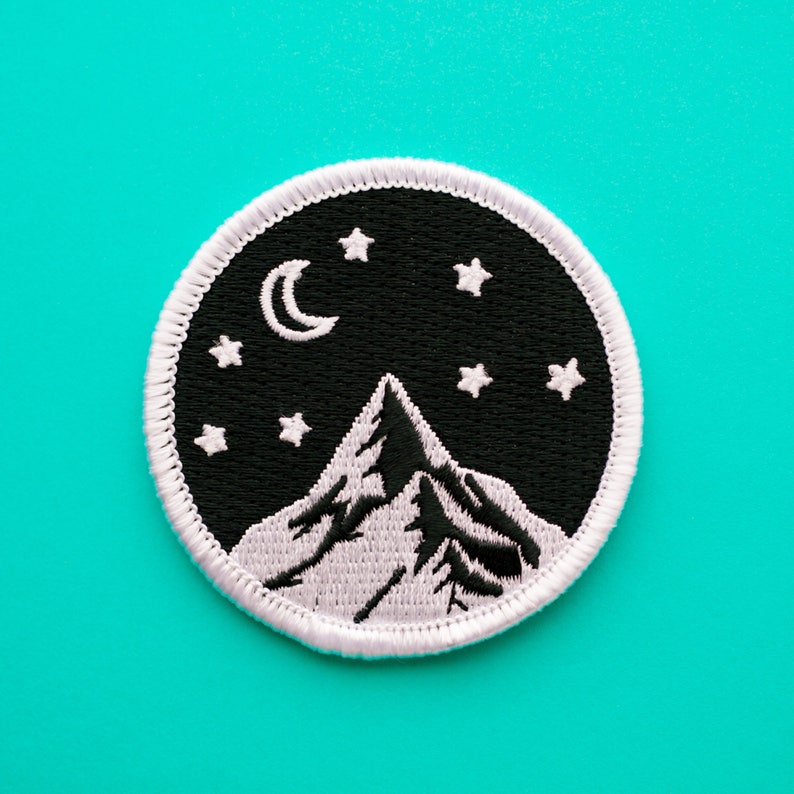 Mountain Patch, Embroidered Patch, Mountains, Nature Patch, Applique Iron On Patch, Adventure, Patches, Gifts for him, Gifts for her image 2