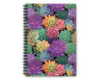 Colorful Succulents Spiral Notebook - Ruled Line