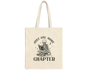 Just One More Chapter Cotton Canvas Tote Bag