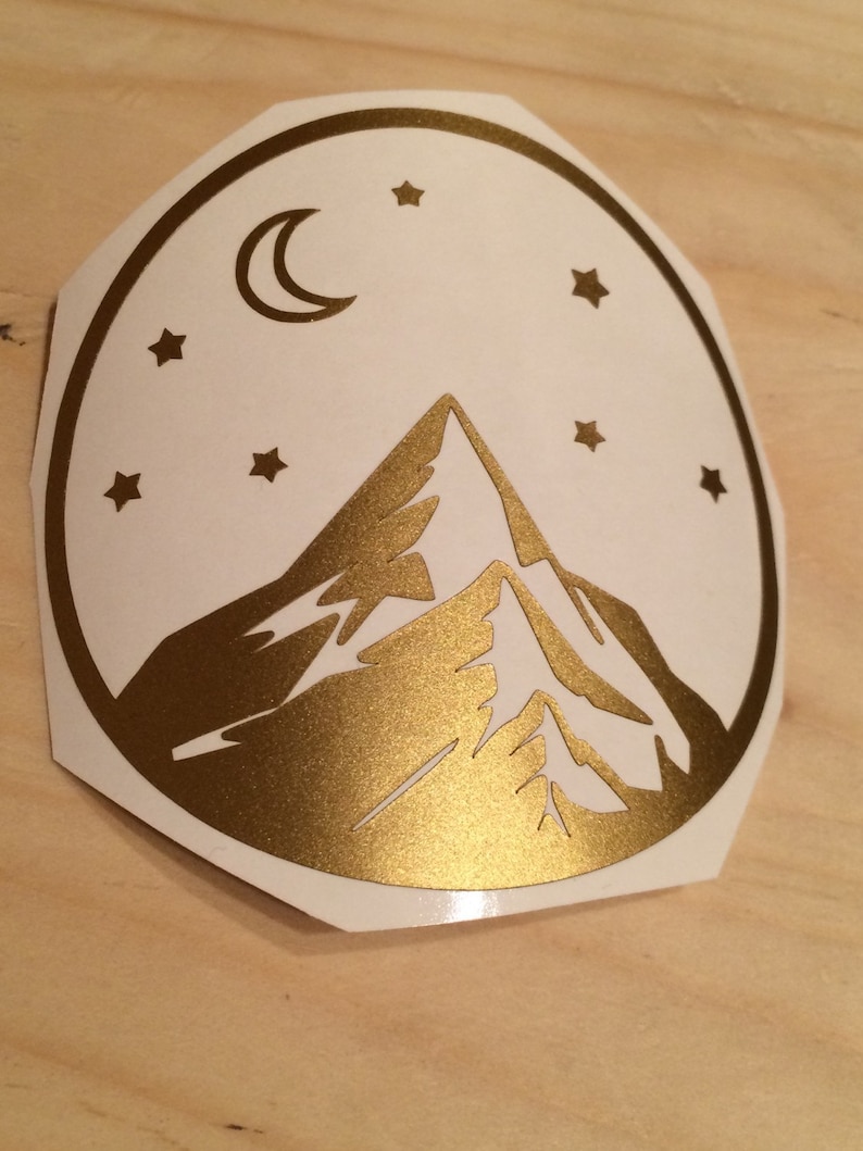 Mountain Vinyl Decal, Vinyl Stickers, Laptop Decal, Car Sticker, Mountain Laptop Sticker, Car Decal afbeelding 1