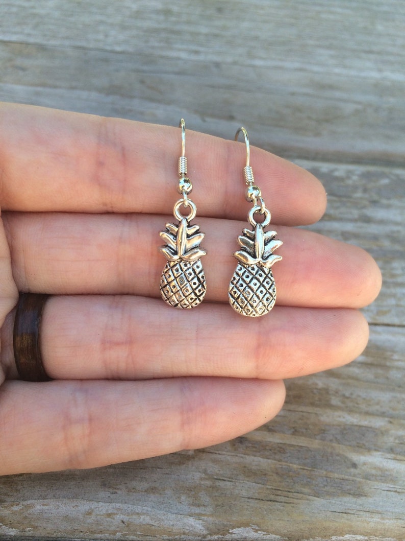 Simple Pineapple Earrings, Pineapple Earrings, Hawaiin Earrings image 2