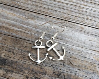 Anchor Earrings, Charm Earrings, Nautical Earrings, Ocean Earrings, Gifts for her