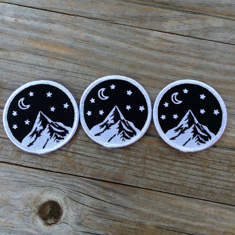 Mountain Patch, Embroidered Patch, Mountains, Nature Patch, Applique Iron On Patch, Adventure, Patches, Gifts for him, Gifts for her image 3