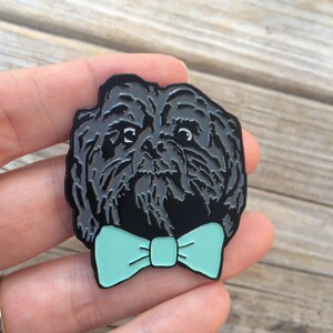 Bow Tie Dog Pin, Soft Enamel Pin, Brooch, Bow tie Pin, Lapel Pin, Shih tzu Pin, Gifts for him image 3