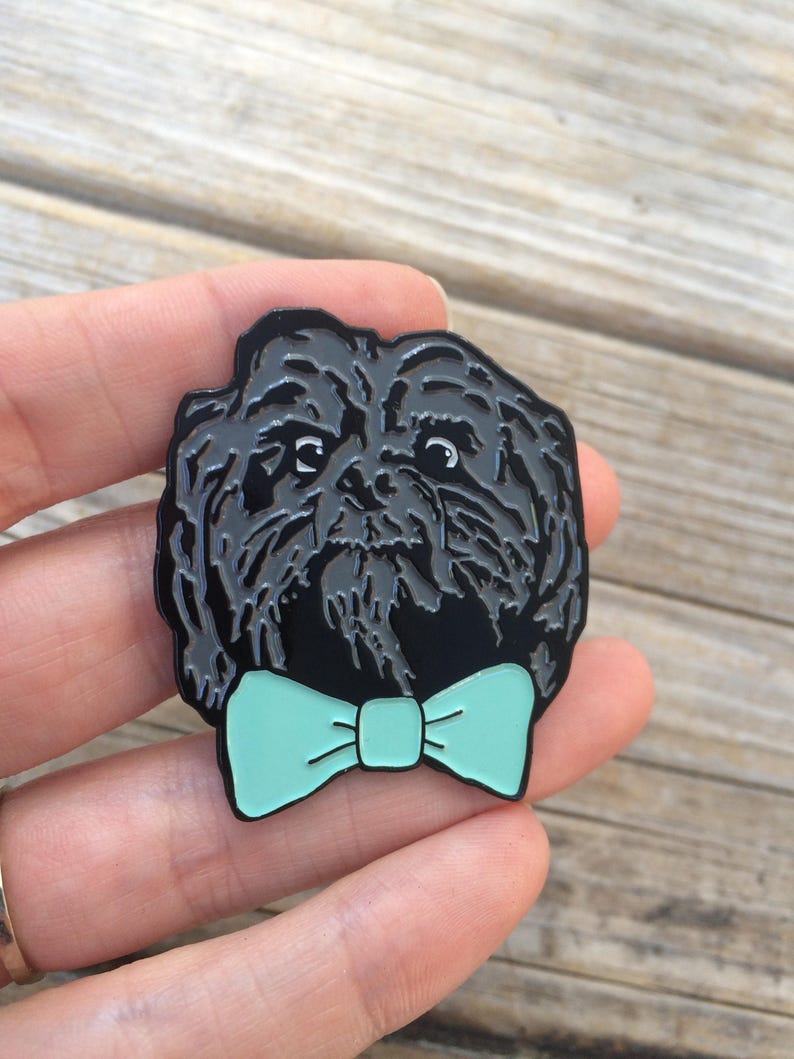 Bow Tie Dog Pin, Soft Enamel Pin, Brooch, Bow tie Pin, Lapel Pin, Shih tzu Pin, Gifts for him image 3