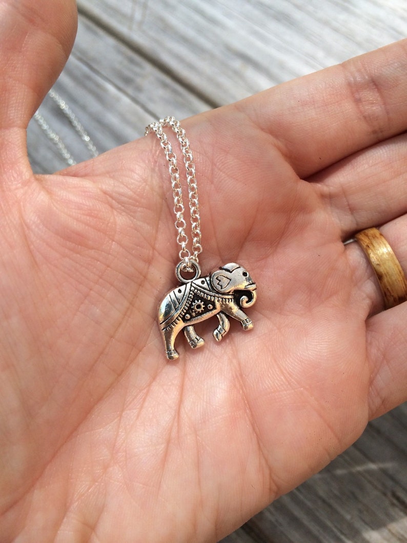 Elephant Necklace, Boho Festival Jewelry, Elephant Jewelry, Elephant Pendant, Elephant Charm image 4