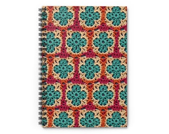 Bright Crochet Granny Square Spiral Notebook - Ruled Line