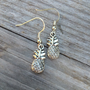 Simple Pineapple Earrings, Pineapple Earrings, Hawaiin Earrings image 1