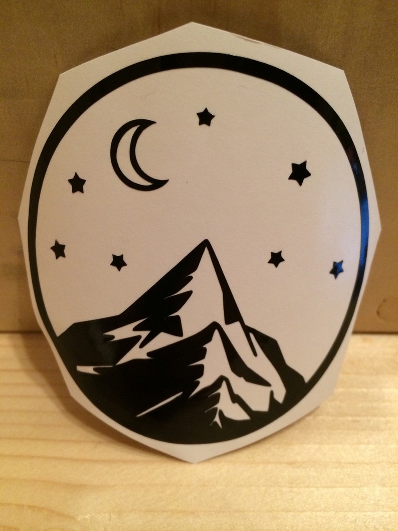 Mountain Vinyl Decal, Vinyl Stickers, Laptop Decal, Car Sticker, Mountain Laptop Sticker, Car Decal afbeelding 2