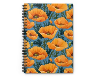 California Poppy Spiral Notebook - Ruled Line