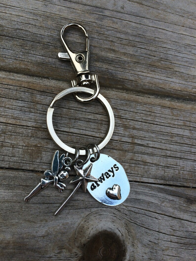 Fairy Charm Keychain, Charm Keychain, Fairy Wand Keychain, Love Always Keychain, heart Keychain image 2