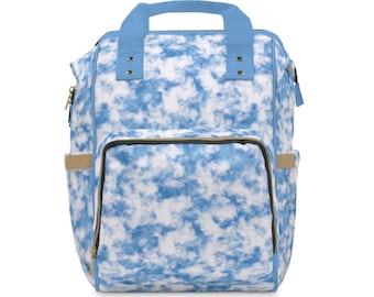 Blue Tie-Dye Multifunctional Diaper Backpack