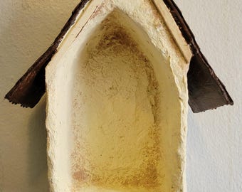 Small White Haunted House Trinket Shelf: Spooky Goth Decor