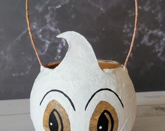 Vintage Style Halloween Candle Holder Vase - Ghost