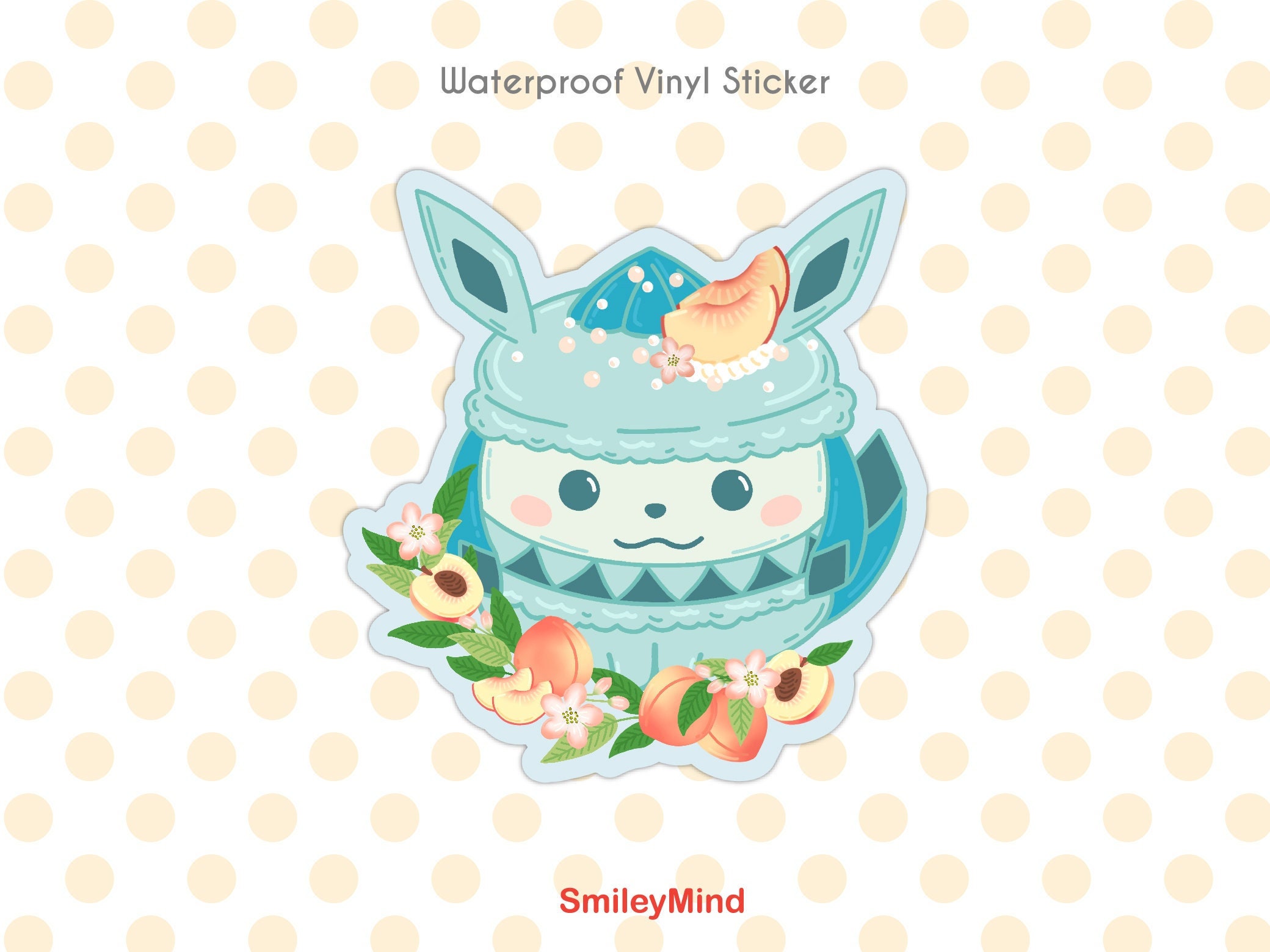 Vinyl Sticker Glaceon Peach Blossom Flower Macaron Pokemon EEVEE, Matte  Waterproof Decal, Original Design, Cute Food - Etsy