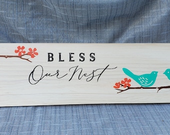 Bless Our Nest Wood Sign