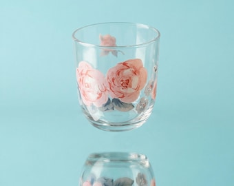Vintage Pfaltzgraff Secret Rose Rocks Glasses Set of 8, 8oz