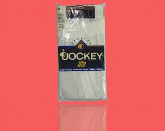 Vintage Jockey Life Men’s Tapered Boxers Size 34 White NIP New In Package, NWT