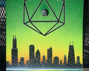 Arte em tinta spray Odesza x Chicago