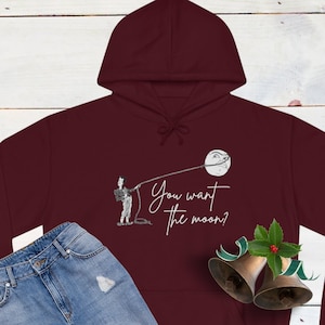 A Wonderful Life George Lassos the Moon Christmas Hoodie Sweatshirt