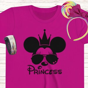 Disney Shirt Youth Minnie Princess Disney Inspired Sunglasses Youth Short Sleeve Park Tee