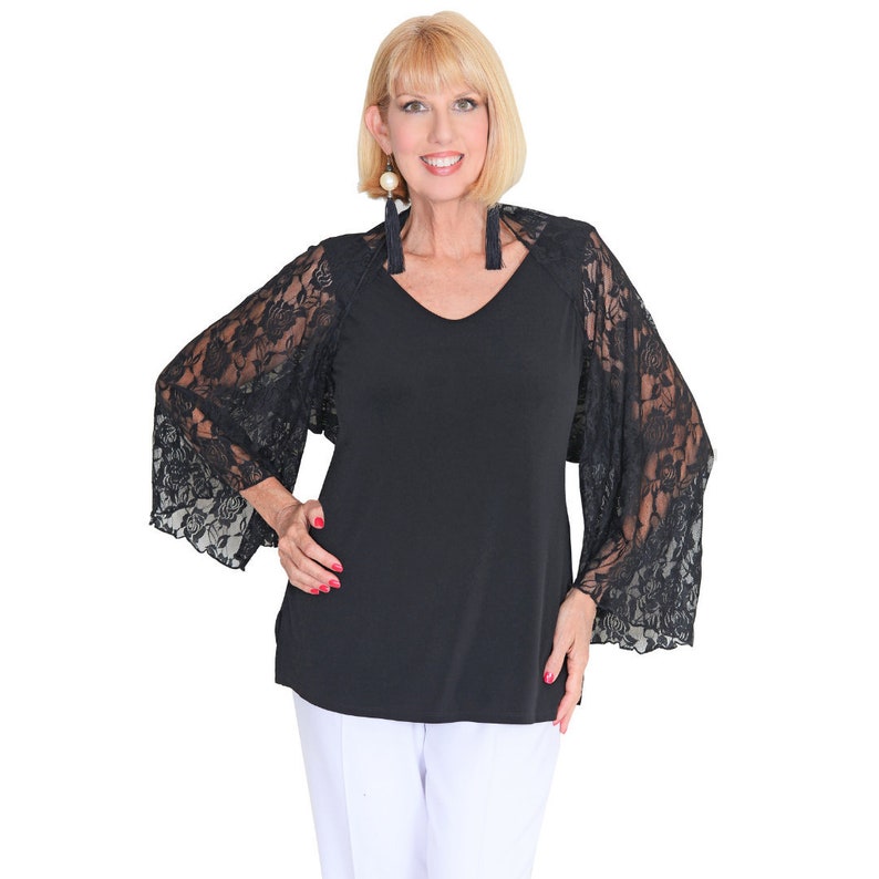 Black Lace Detailed Women Shrug main image 1