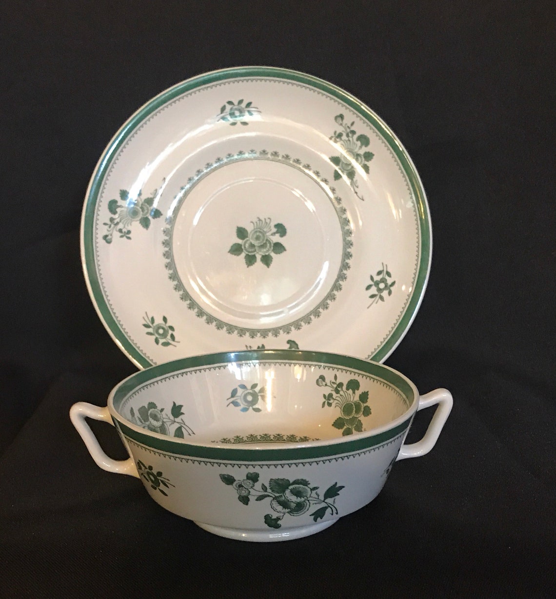 Spode Gloucester Bouillon Soup Bowl With Underplate Etsy