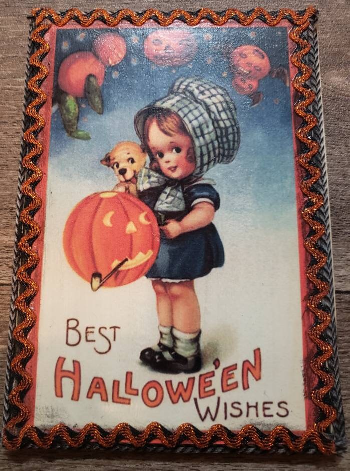 Retro Halloween wall art Etsy