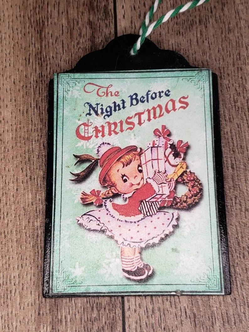 Retro christmas style ornaments Holiday decor set of 3