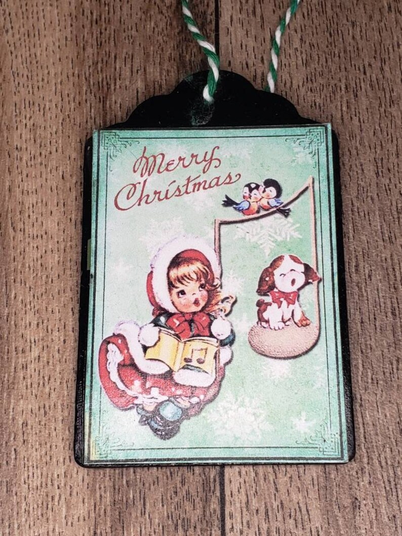 Retro christmas style ornaments Holiday decor set of 3