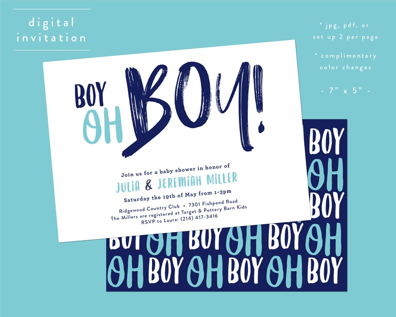 Oh Boy Baby Shower Invitation Digital Evite Etsy Oh Boy Baby Shower Invitation Digital Evite Etsy