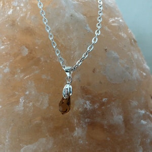 Drop Pendant with Sterling Silver Plated Chain Necklace 16&quot;