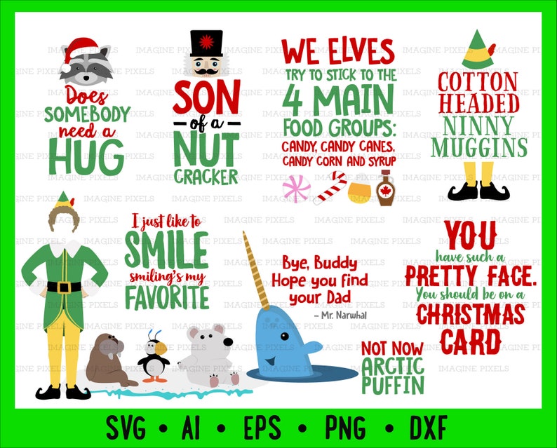 Download Elf Movie Quotes & Image Bundle DOWNLOAD SVG PNG Dxf Eps ...