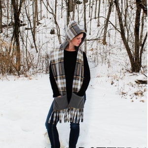 PDF PATTERN -Hooded Scarf - Sewing Pattern - Instant download - Toddler, Youth & Adult Sizes - PDF Tutorial/Pattern