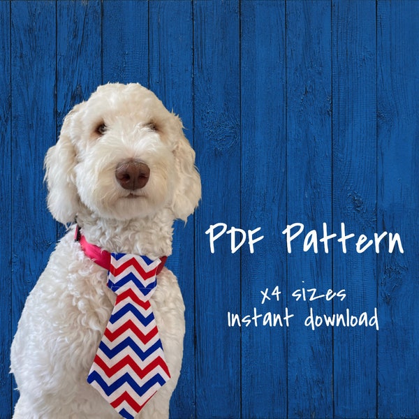 PDF PATTERN/Tutorial Over the Collar Dog Tie -x 4 sizes- Instant Download - PDF