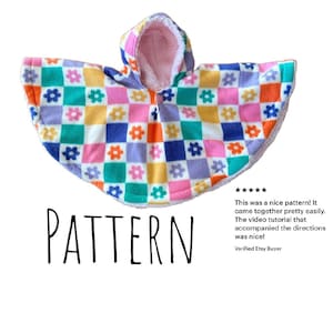 Reversible Poncho PDF PATTERN+ Video Tutorial DIY-Carseat Poncho - Instant download - Poncho - Toddler - Carseat Poncho - Carseat Canopy
