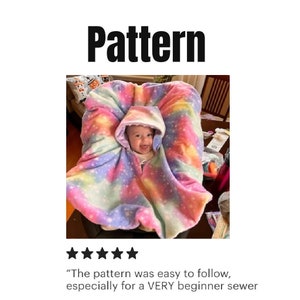 Reversible Poncho PDF PATTERN+ Video Tutorial DIY-Carseat Poncho - Instant download - Poncho - Toddler - Carseat Poncho - Carseat Canopy