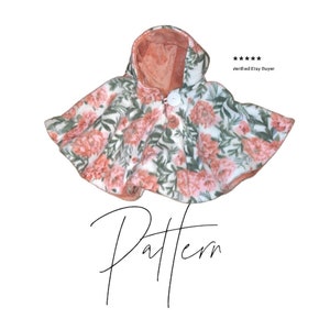 Reversible Poncho PDF PATTERN+ Video Tutorial DIY-Carseat Poncho - Instant download - Poncho - Toddler - Carseat Poncho - Carseat Canopy