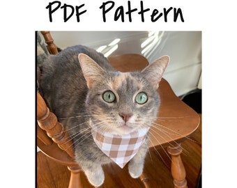 PDF PATTERN/Tutorial Snap Closure Pet Bandana - x6 sizes - Instant Download - PDF - Video Tutorial